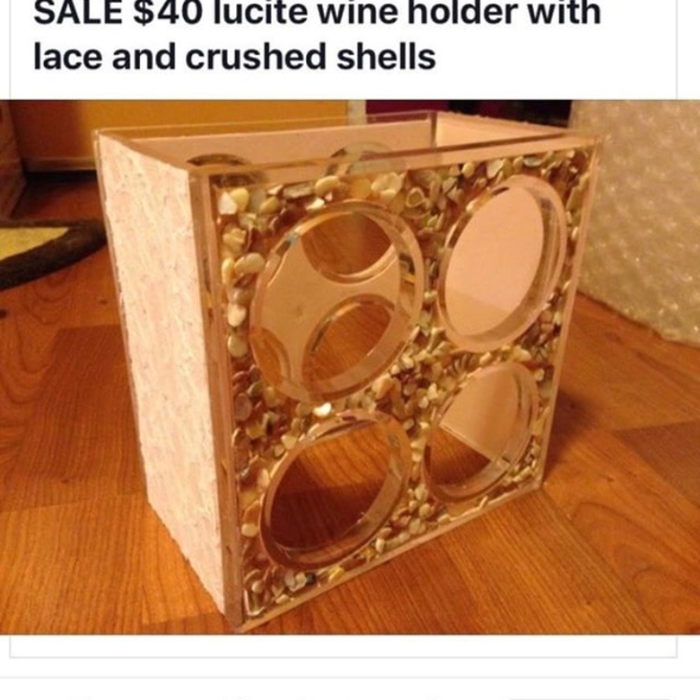 Handmade lucite wine rack